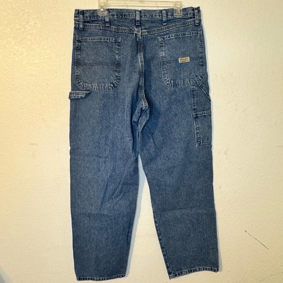 Wrangler Men's Carpenter Jeans Med. Wash Size 36W 32L - Picture 4 of 6